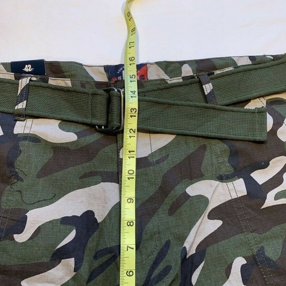 LR Scoop Camo Cargo Shorts Mens 42 Belted Ripstop Camouflage Outdoor Hiking NWT - Picture 11 of 12